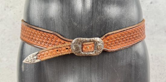 10K Gold Sterling Silver Montana Cowboy Belt