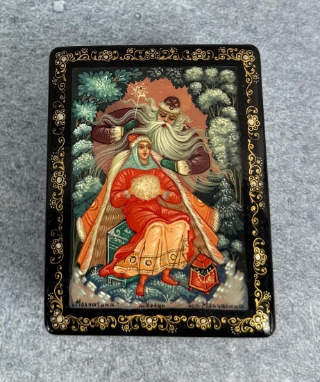 Russian Lacquer Match Box Father Jack Frost