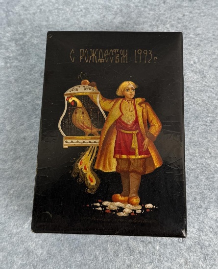 1993 Christmas Russian Lacquer Trinket Box