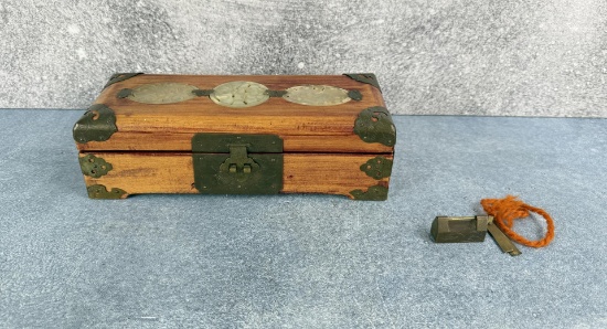 Chinese Jade Inlaid Chinese Jewelry Box
