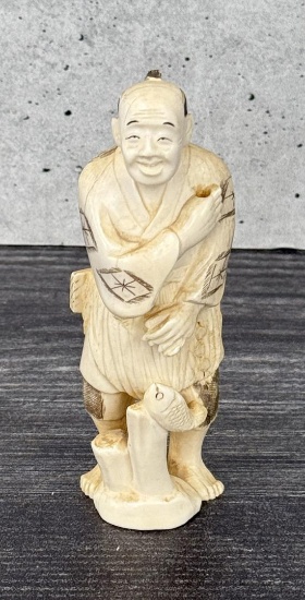 Japanese Fisherman Carving Montana Residents Only