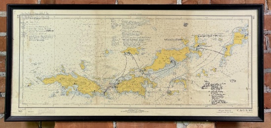 1969 US Virgin Islands Sailing Map Nautical Chart