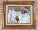 Gene Pursel Cane Flute Indian Oil Painting