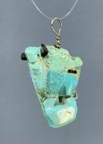 Navajo Carved Turquoise Buffalo Fetish Pendant