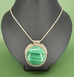 Navajo Sterling Silver Malachite Necklace