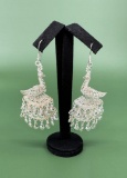 Sterling Silver Filigree Peacock Earrings