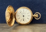 14k Gold Ladies Waltham Hunter Case Pocket Watch