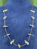 Navajo Sterling Silver Heishi Fetish Necklace