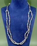 Navajo Sterling Turquoise Bench Bead Necklace