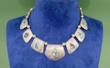 Navajo Sterling Turquoise Bench Bead Necklace