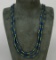 Art Deco Green Blown Glass Flapper Necklace