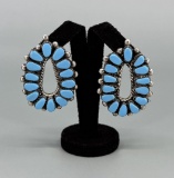 Zuni Petit Point Turquoise Sterling Earrings