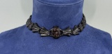 Victorian Amethyst Glass Mourning Collar Choker