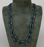Art Deco Green Blown Glass Flapper Necklace