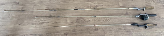 Vintage Pistol Grip Fishing Rods & Reel