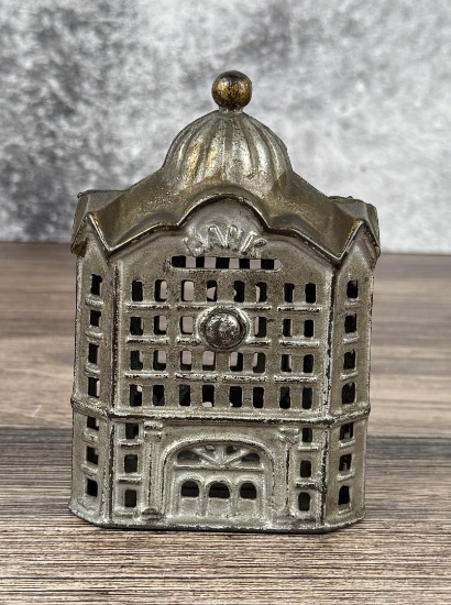 AC Williams Domed Building Cast Iron Bank