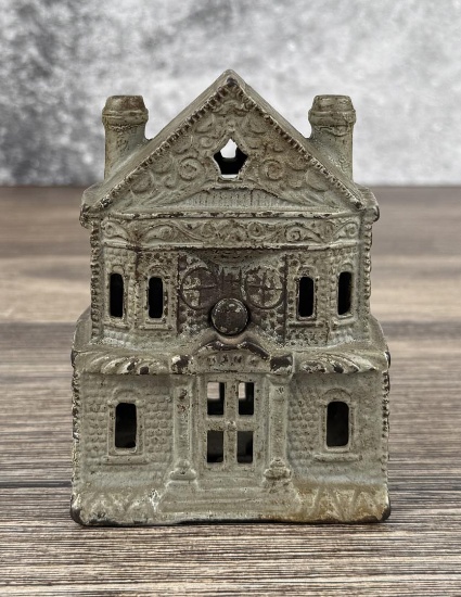 J&E Stevens Victorian House Cast Iron Bank