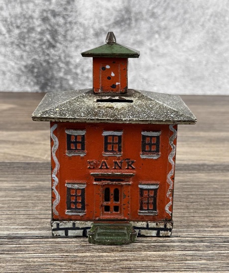 J&E Stevens Cupola House Cast Iron Bank