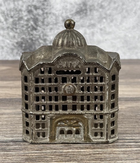 AC Williams Dome Building Cast Iron Bank