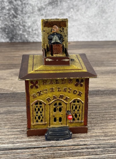 J&E Stevens Hall's Excelsior Cast Iron Bank