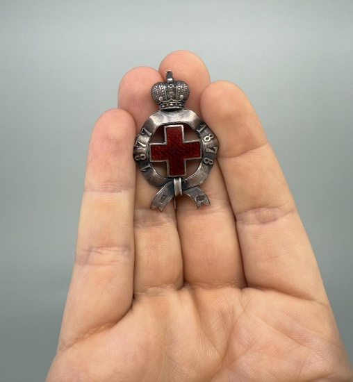 1877 1878 Russo Turkish War Red Cross Badge