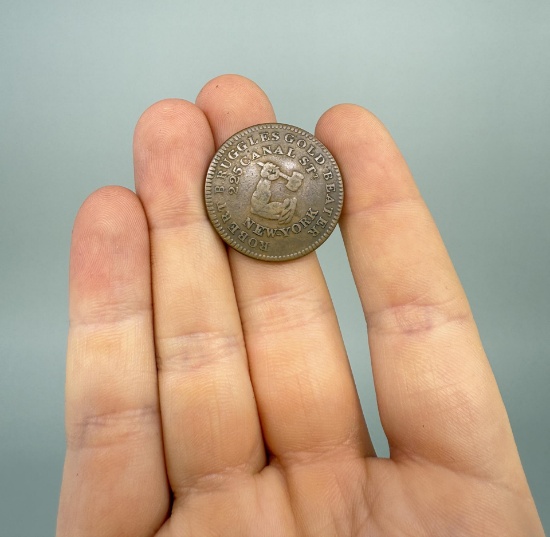 1835 Hard Times Token Ruggles Gold Beater