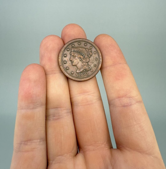 1853 Braided Hair Large Cent