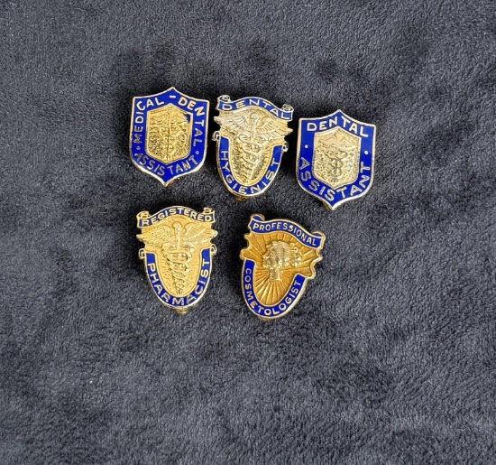 Collection of Medical Title Award Pins