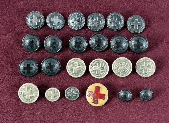 Collection of Red Cross Uniform Buttons