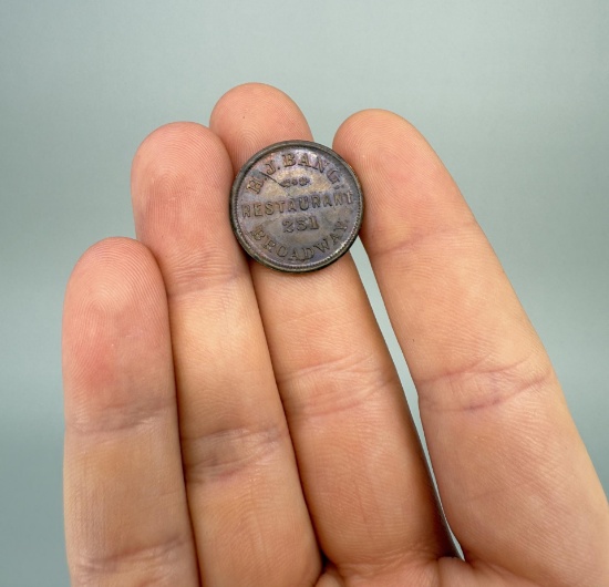 Civil War H.J. Bang Restaurant Merchant Token