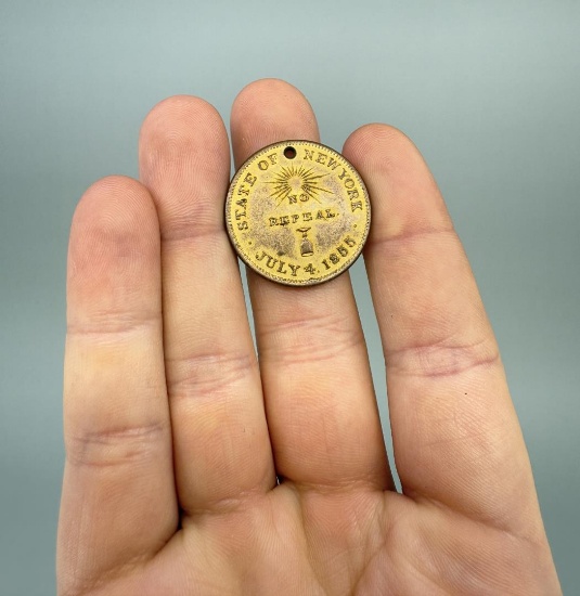 1855 Temperance State of New York No Repeal Token