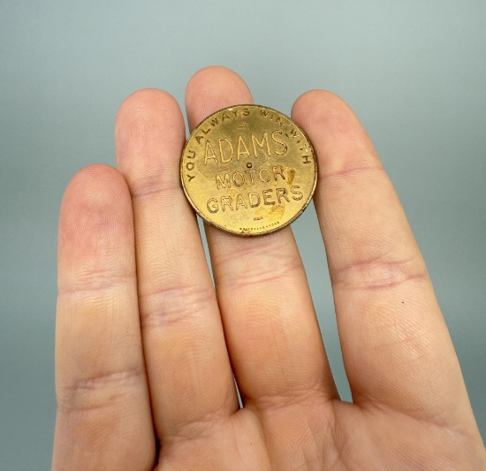 Adams Motor Graders Spinner Trade Token