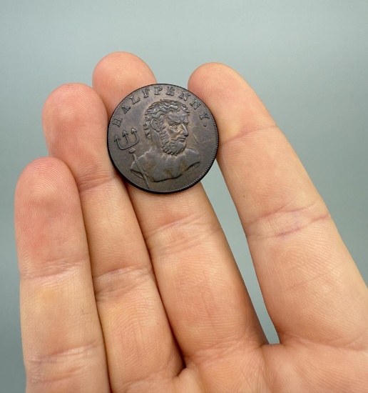 1794 Fowler's Whale Fishery Halfpenny
