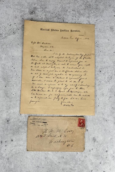 Indian Territory Agent Dew Moore Wisdom Letter