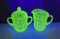 Anchor Hocking Uranium Glass Creamer & Sugar