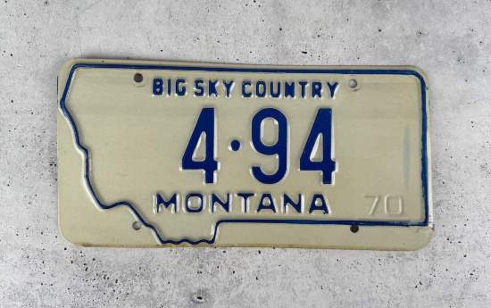 1970 Montana Highway Patrol License Plate