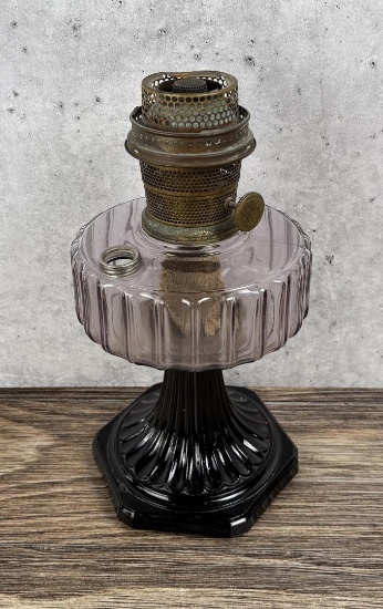 Aladdin Corinthian Black & Purple Oil Lamp