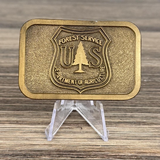 USFS US Forest Service Brass Belt Buckle