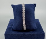 Golden Moon Sterling Silver CZ Tennis Bracelet