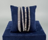Group Of Sterling Silver CZ Bracelets
