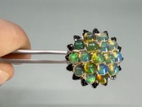KJC Sterling Silver Opal Cluster Ring