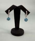 Sterling Silver Blue Topaz Earrings