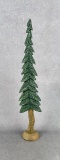 Hand Carved Wood Christmas Pine Tree