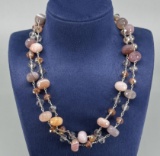 Faceted Quartz and Agate Necklace