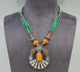 Tibetan Turquoise Amber Necklace