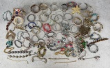 Large Group Of Costume Jewelry Bracelets