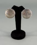 Navajo Sterling Silver Concho Stud Earrings