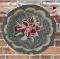 Antique Primitive Flower Hooked Rug