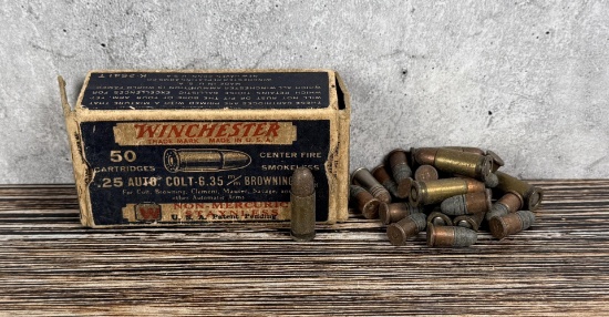 Winchester .25 Auto Colt Ammo Box