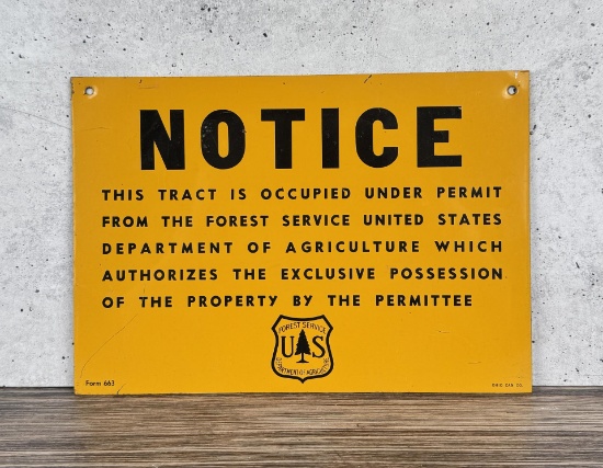 USFS US Forest Service Notice Sign